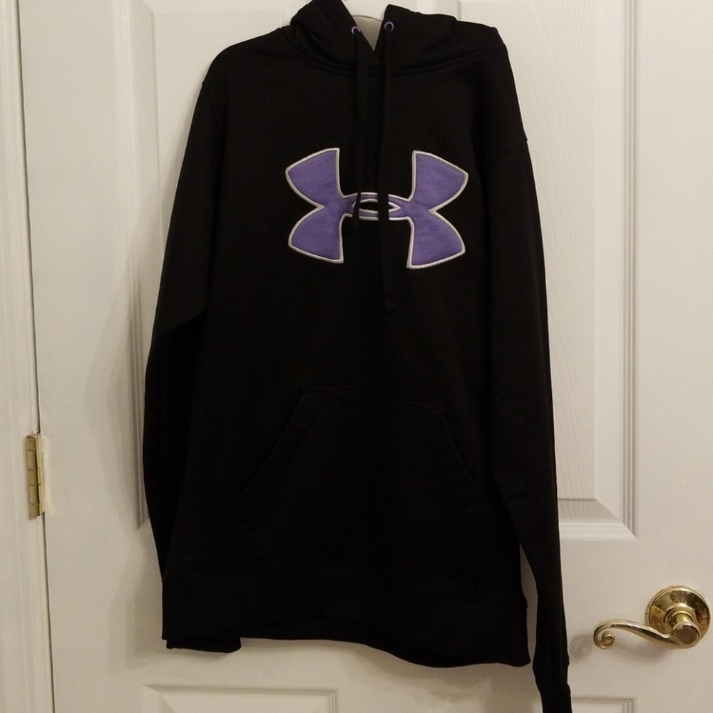 Woman's black and light purple under armour hoodie